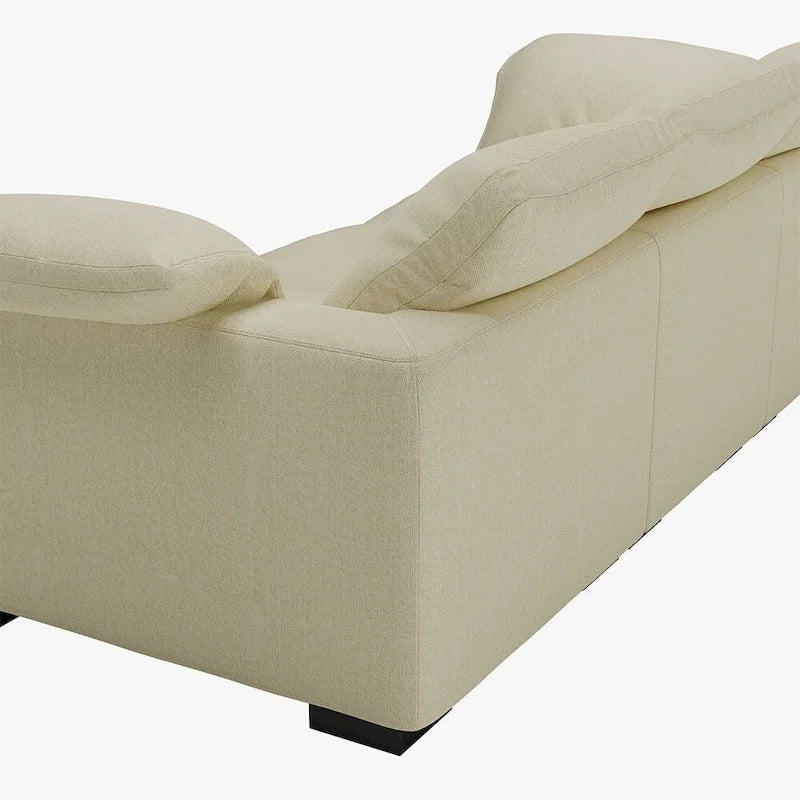 86.61 Modern Farmhouse Deep 3-Seater Sofa, Track Arm Couch, Linen Fabric Sofa