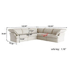5-Seat Modern V Shape Sectional Couch for Living Room
