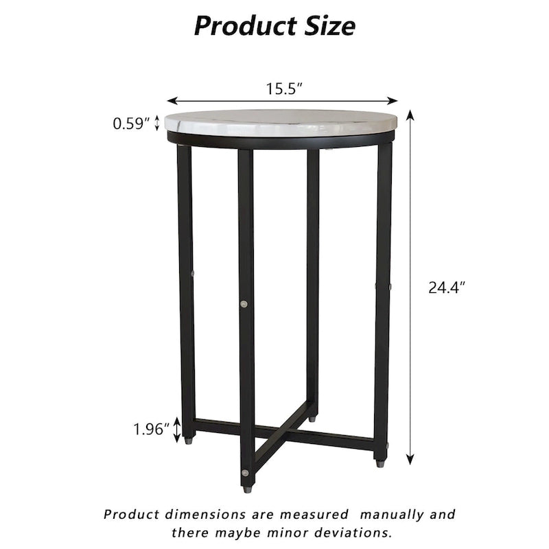Side Table Set of 2, Small Coffee Table Round End Table,Side Table Bedside Table for Living Room, Bedroom