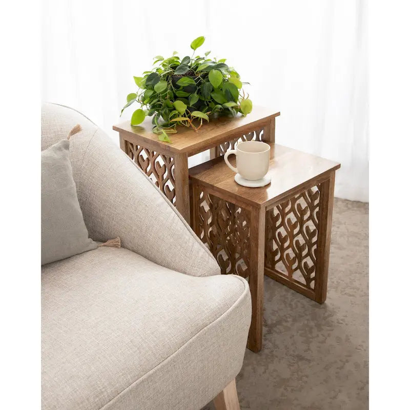 Kate and Laurel Karni Wooden Nesting Tables - 2 Piece