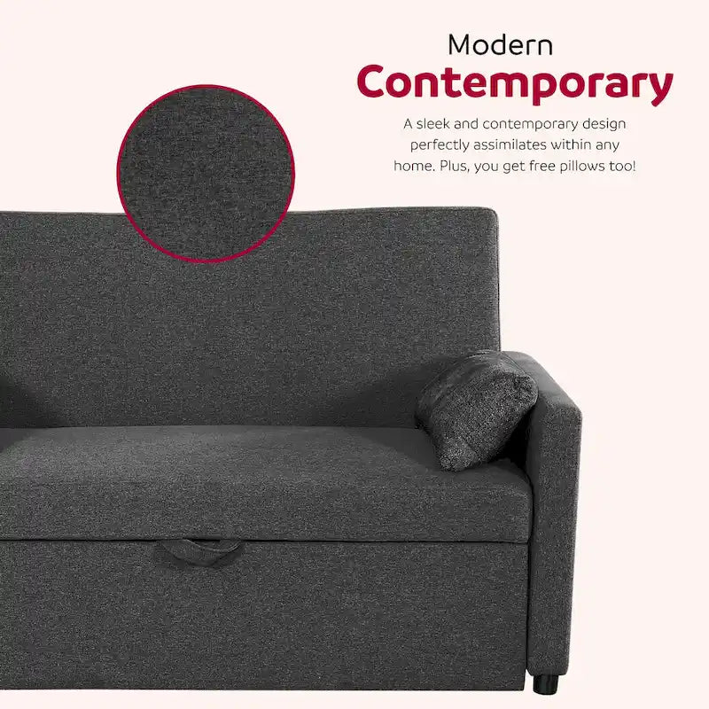 Taite 58 in. Convertible Pull Out Sleeper Sofa Bed