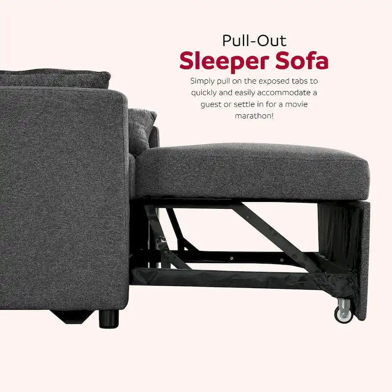 Taite 58 in. Convertible Pull Out Sleeper Sofa Bed