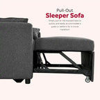 Taite 58 in. Convertible Pull Out Sleeper Sofa Bed