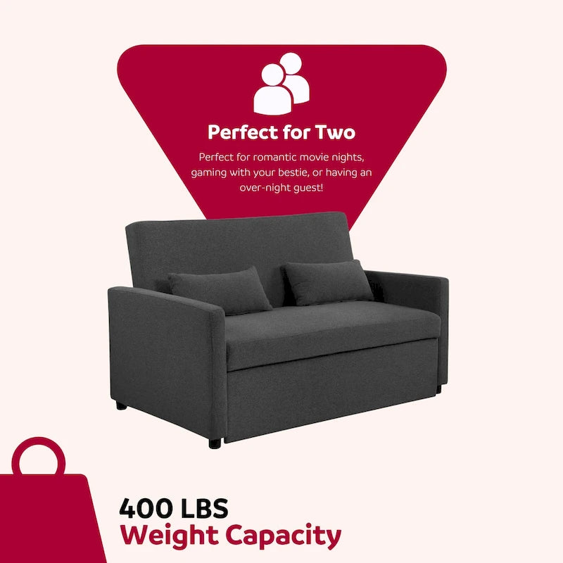 Taite 58 in. Convertible Pull Out Sleeper Sofa Bed