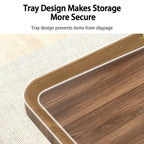 Square Nesting Coffee Table Set of 2 Wood Metal Stacking Side Table - 22x22x18