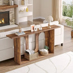 70.9 inch Farmhouse Console Table, Extra Long Entryway Console Table with Storage