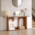 70.9 inch Farmhouse Console Table, Extra Long Entryway Console Table with Storage