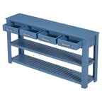 Entryway Console End Table with 4 Drawers and 2 Shelves for Hallway, Living Rooms