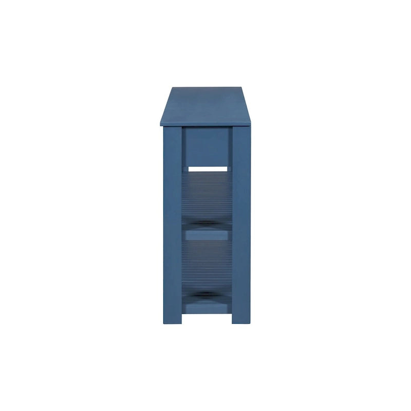 Entryway Console End Table with 4 Drawers and 2 Shelves for Hallway, Living Rooms