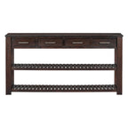 Entryway Console End Table with 4 Drawers and 2 Shelves for Hallway, Living Rooms