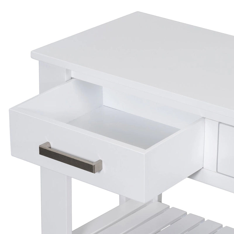 Entryway Console End Table with 4 Drawers and 2 Shelves for Hallway, Living Rooms