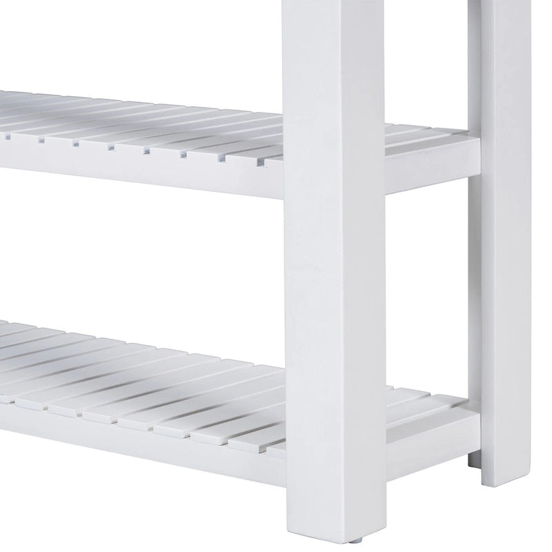 Entryway Console End Table with 4 Drawers and 2 Shelves for Hallway, Living Rooms