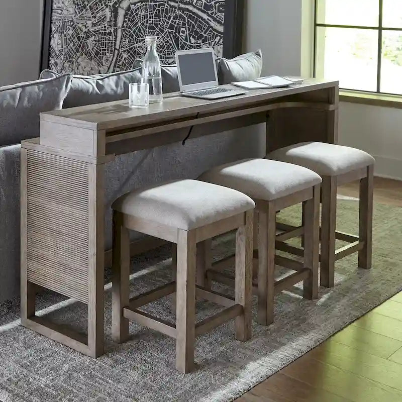 Bartlett Field Dusty Taupe 4 Piece Console Bar Table Set