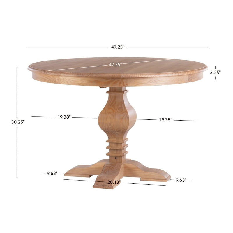 Quinlan Rustic Solid Wood Round Dining Table