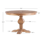 Quinlan Rustic Solid Wood Round Dining Table