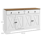 Farmhouse Buffet Cabinet with 2 Drawers and Adjustable Shelves - N/A