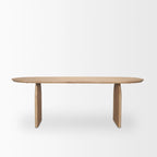 Isla Oval Dining Table w/Light Brown Wood Top & Arched Legs - 86.5L x 39.0W x 30.0H