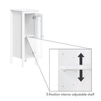 RiverRidge Prescott Single Door Narrow Bathroom and Laundry Storage Cabinet and Organizer with Adjustable Shelves - White