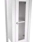 RiverRidge Prescott Single Door Narrow Bathroom and Laundry Storage Cabinet and Organizer with Adjustable Shelves - White