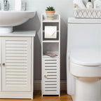 Toilet Paper Holder Stand Bathroom Storage Cabinet Beside Toilet Storage for Small Bathroom - 6.7D x 6.7W x 30H