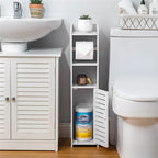 Toilet Paper Holder Stand Bathroom Storage Cabinet Beside Toilet Storage for Small Bathroom - 6.7D x 6.7W x 30H