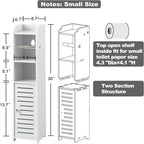 Toilet Paper Holder Stand Bathroom Storage Cabinet Beside Toilet Storage for Small Bathroom - 6.7D x 6.7W x 30H