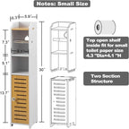 Toilet Paper Holder Stand Bathroom Storage Cabinet Beside Toilet Storage for Small Bathroom - 6.7D x 6.7W x 30H