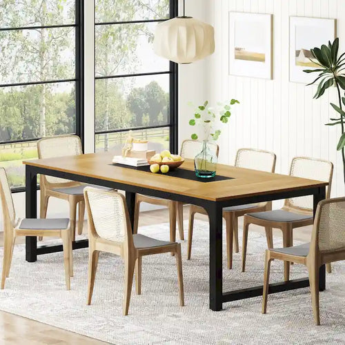 78.74 Inches Modern Dining Table for 8-10, Rectangular Kitchen Table - 78.7W x 39.4D