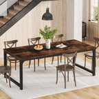 78.74 Inches Modern Dining Table for 8-10, Rectangular Kitchen Table - 78.7W x 39.4D