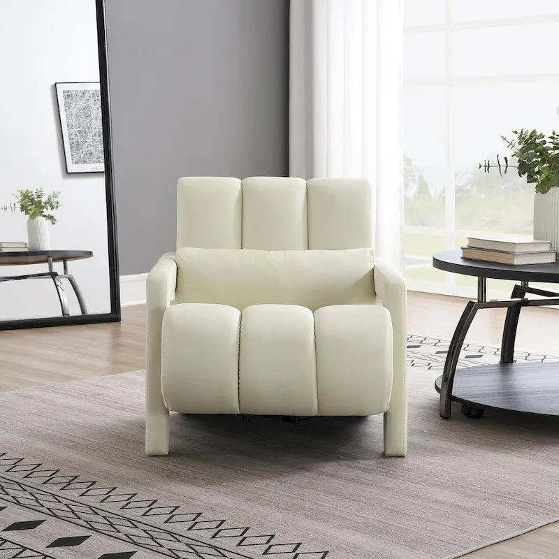 Modern Upholstered accent chair, Comfortable Linen Fabric with a pillow for Living room,bedroo,mLinen