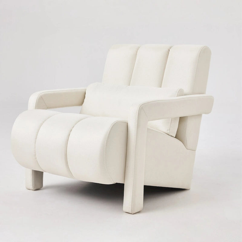 Modern Upholstered accent chair, Comfortable Linen Fabric with a pillow for Living room,bedroo,mLinen