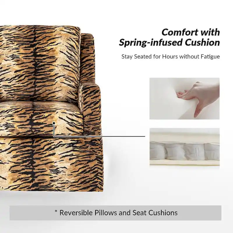 Stan Farmhouse Slipcover Rocking Swivel Chair by HULALA HOME