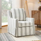 Stan Farmhouse Slipcover Rocking Swivel Chair by HULALA HOME