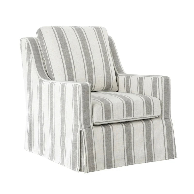 Stan Farmhouse Slipcover Rocking Swivel Chair by HULALA HOME