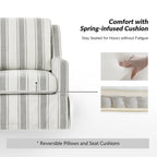 Stan Farmhouse Slipcover Rocking Swivel Chair by HULALA HOME