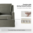 Stan Farmhouse Slipcover Rocking Swivel Chair by HULALA HOME