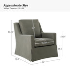 Stan Farmhouse Slipcover Rocking Swivel Chair by HULALA HOME