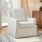 Stan Farmhouse Slipcover Rocking Swivel Chair by HULALA HOME