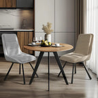 Set of 2 Upholstered Swivel Dining Chairs PU Leather with Metal Legs - 18.5x18.5x37 inch