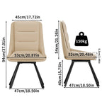 Set of 2 Upholstered Swivel Dining Chairs PU Leather with Metal Legs - 18.5x18.5x37 inch