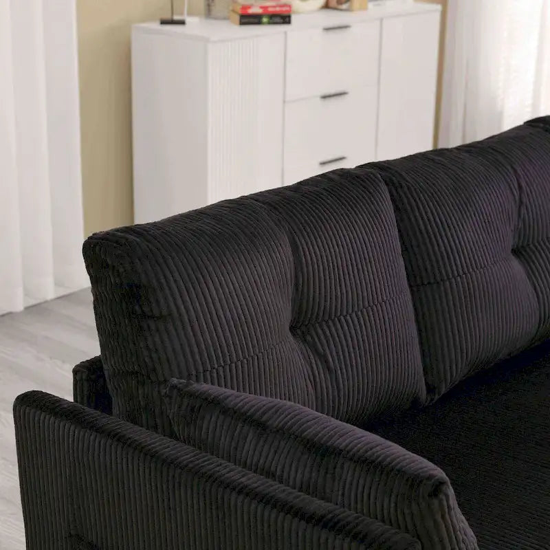 The L-shaped storage seat assembly sofa folds into a recliner