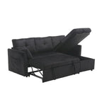 The L-shaped storage seat assembly sofa folds into a recliner