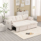 The L-shaped storage seat assembly sofa folds into a recliner