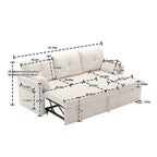 The L-shaped storage seat assembly sofa folds into a recliner