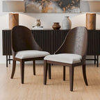 Furniture of America Liora Modern Dark Walnut Solid Wood Dining Chairs (Set of 2)