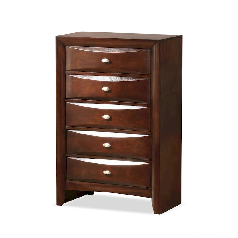 Furniture of America Brent Traditional 5-Drawer Solid Wood Chest