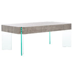 SAFAVIEH Home Katelyn Rectangular Contemporary Glass Leg Coffee Table - 43Wx24Dx16H