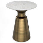 WYNDENHALL Viviana Modern 16 inch Wide Metal Side Table in Antique Brass - 16 inch Wide