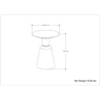 WYNDENHALL Viviana Modern 16 inch Wide Metal Side Table in Antique Brass - 16 inch Wide